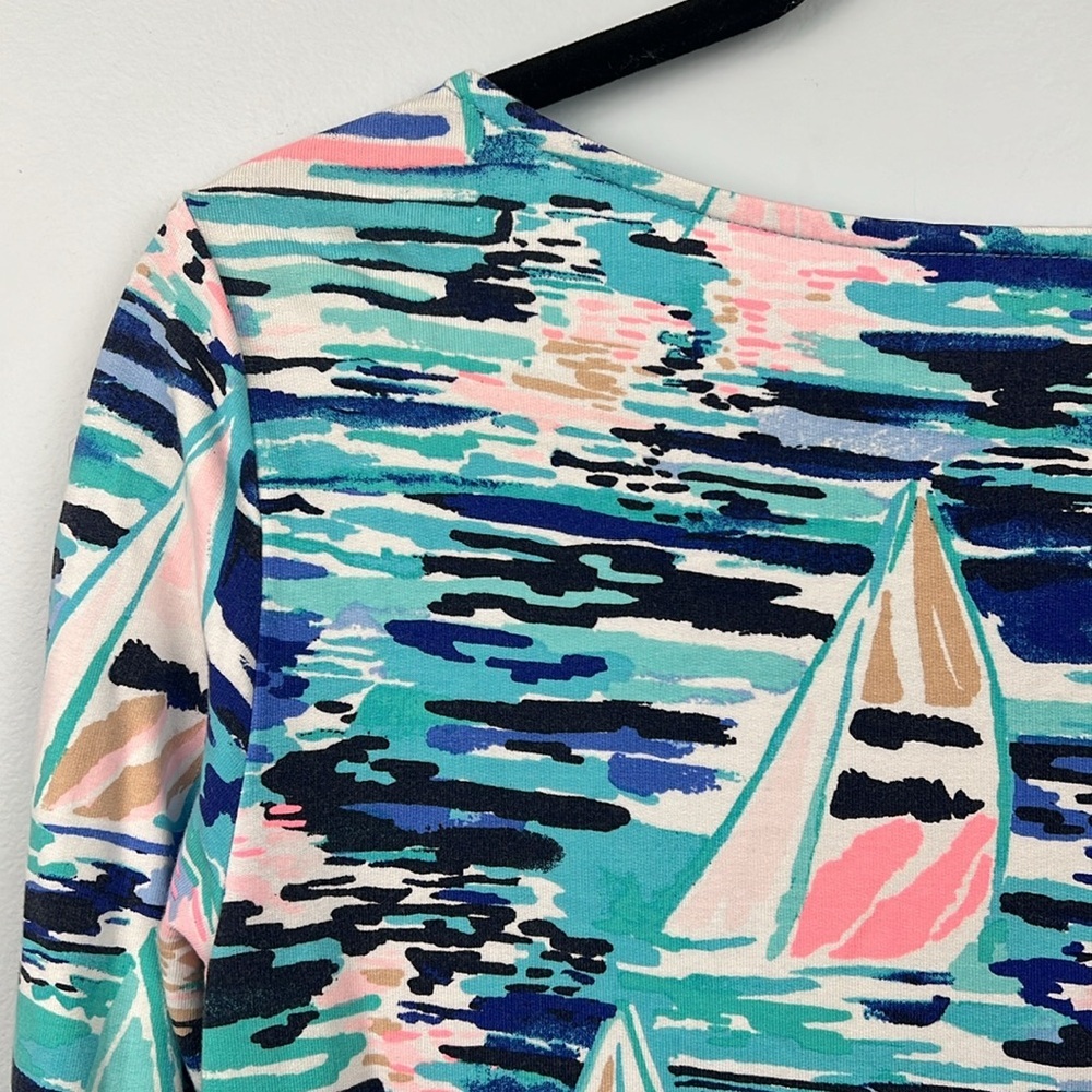 Lilly Pulitzer Tammy UPF 50 Pier Pressure sailboat 3/4 sleeve casual dress - Picture 11 of 11